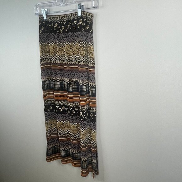 Vintage Womens Indie Grunge Straight Knit Skirt Medium Moody Dark Floral Travel - Picture 5 of 9